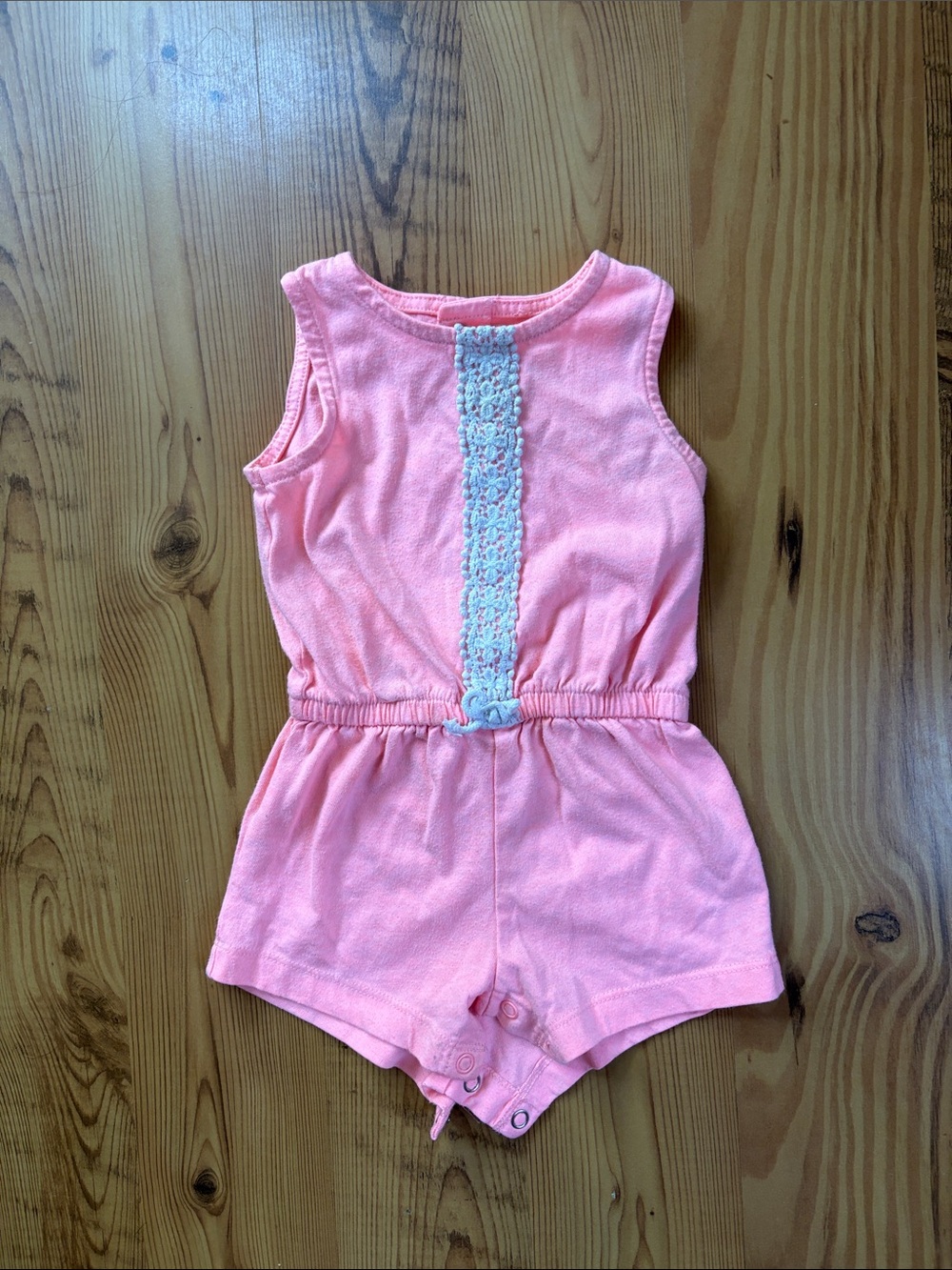 Carter's Light Pink Romper with Lace Trim